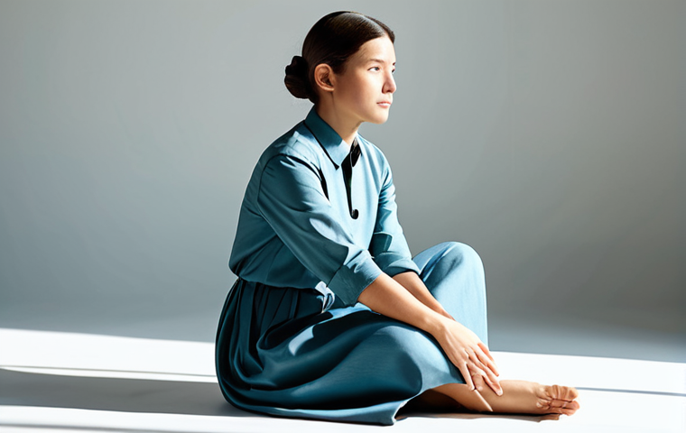 A serene person, gender-neutral, in a calm, contemplative pose, seated gracefully in a tranquil, sunlit studio. They are dressed in modest, comfortable, and professional attire. Their hands are resting gently, and their expression is thoughtful, conveying deep introspection and emotional clarity. The background is minimalist, with soft, diffused lighting, creating a serene atmosphere. perfect anatomy, correct proportions, natural pose, well-formed hands, proper finger count, natural body proportions, professional photography, high resolution, fully clothed, modest clothing, appropriate attire, professional dress, safe for work, appropriate content, professional, family-friendly.