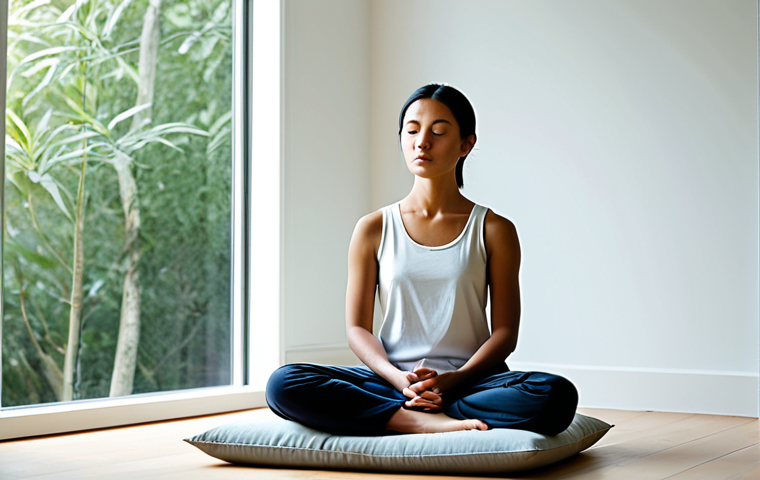A person in a tranquil state, sitting in a natural, mindful meditation pose on a simple cushion, bathed in soft, natural light filtering through a large window. The subject is fully clothed in modest, comfortable attire, with a serene and introspective expression, representing inner peace and emotional understanding. The background is a clean, minimalist room with subtle, calming elements. This image embodies personal introspection and self-care.
* safe for work, appropriate content, fully clothed, modest clothing, family-friendly, perfect anatomy, correct proportions, natural pose, well-formed hands, proper finger count, natural body proportions, professional photography, high resolution, peaceful atmosphere.