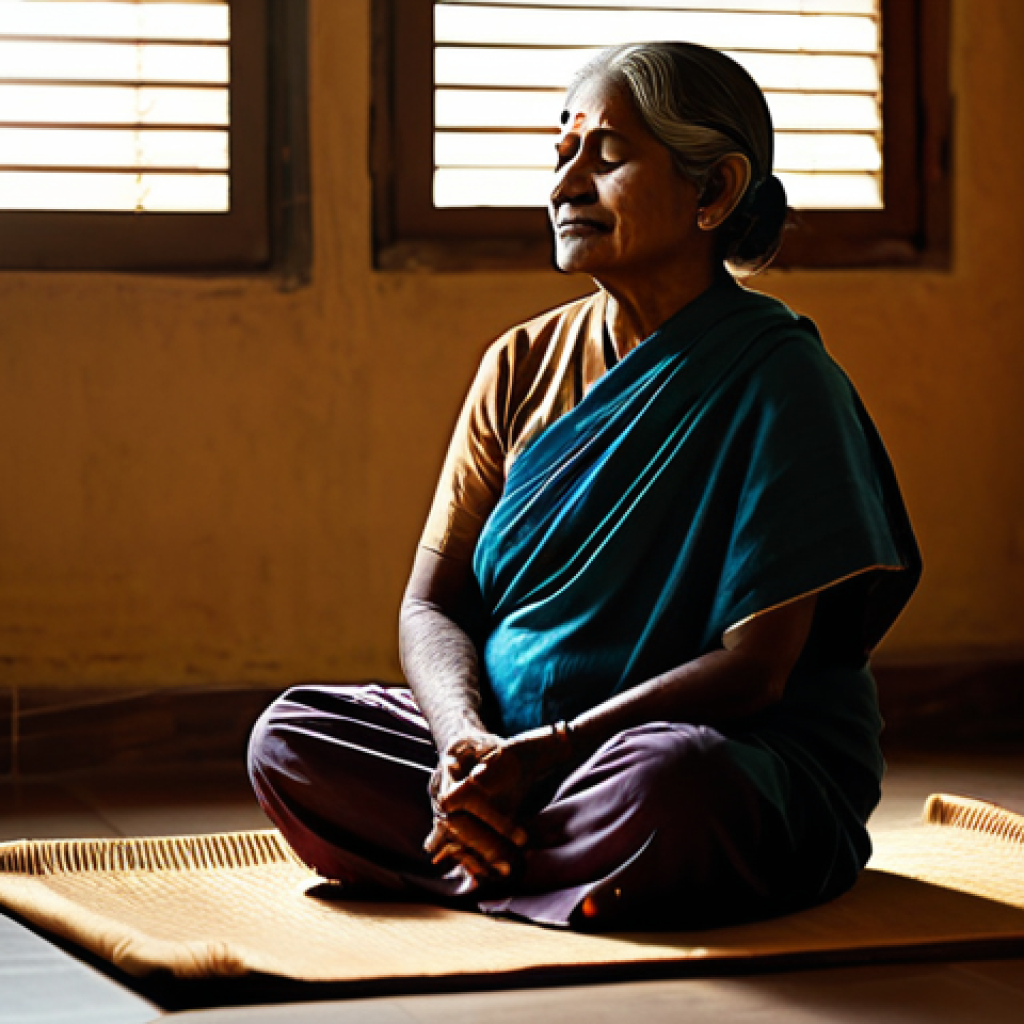 내면의 목소리 듣기  방법과 팁 - **Image Prompt 1: The Whisper of Inner Peace**
    "A serene, middle-aged Bengali woman, resembling ...