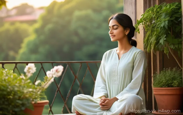 내면의 불안을 다루기 위한 심리적 방법 - **Prompt 1: Serene Morning Mindfulness on a Balcony**
    A peaceful scene of a young adult, of Beng...
