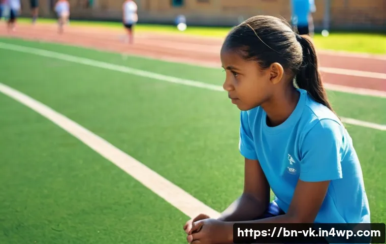 과거 경험이 현재에 미치는 영향 탐구 - **Childhood Sports Day: A Moment of Learning**
    A realistic photograph of a young child, approxim...